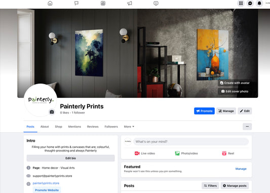 Today the Painterly Prints Wall Art Facebook store went live...