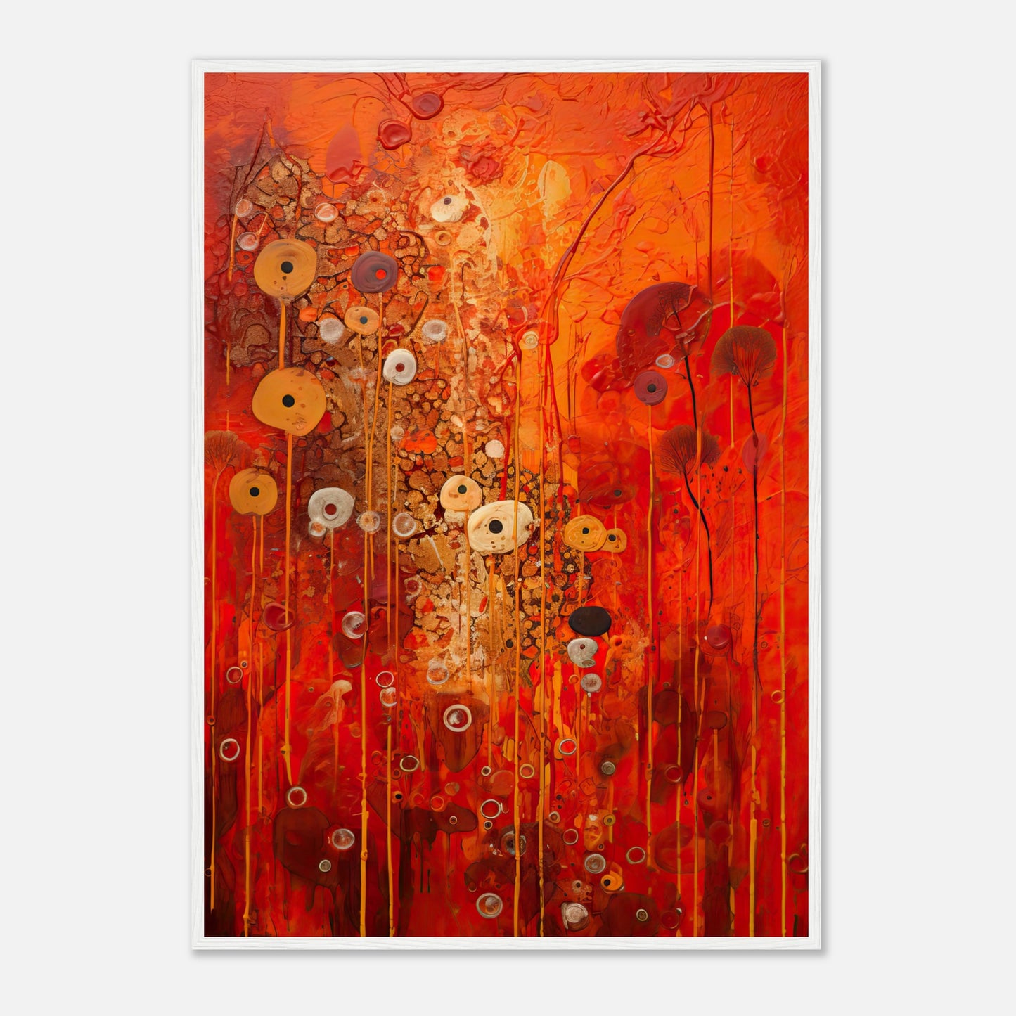 Scarlet Floral I - Wooden Framed Print