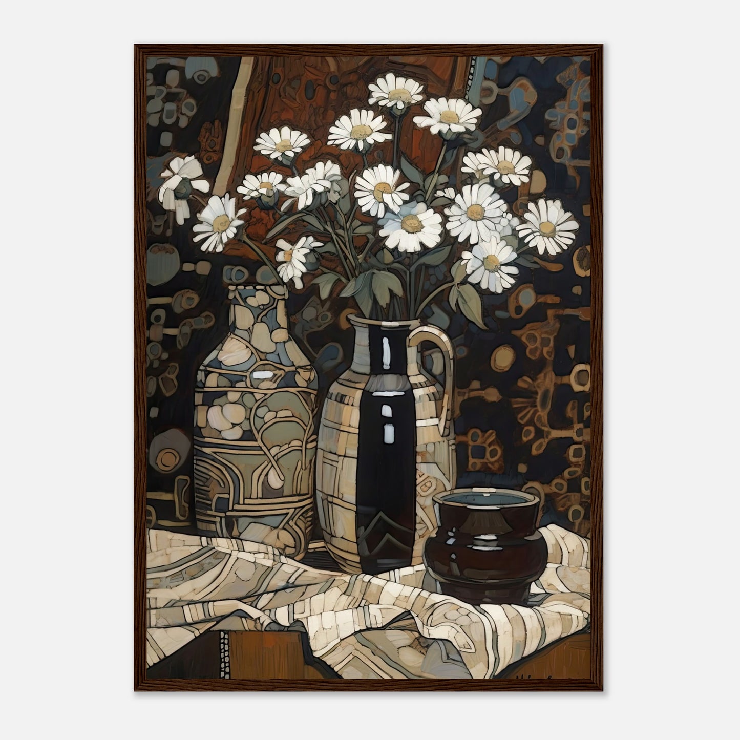 Deco Daisies I - Wooden Framed Print