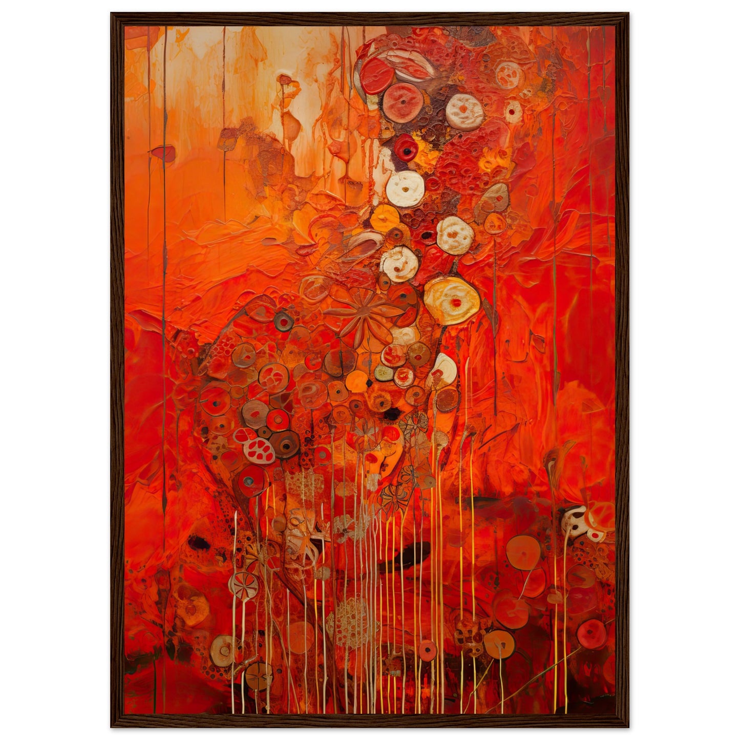 Scarlet Floral III - Wooden Framed Print