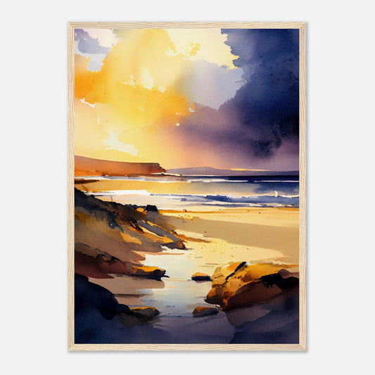 Traigh Mhor Sunset IV - Wooden Framed Print