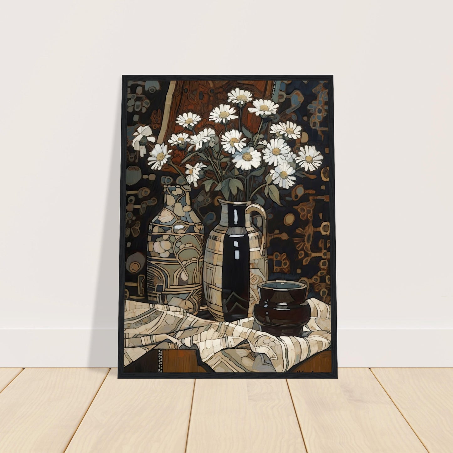 Deco Daisies I - Wooden Framed Print