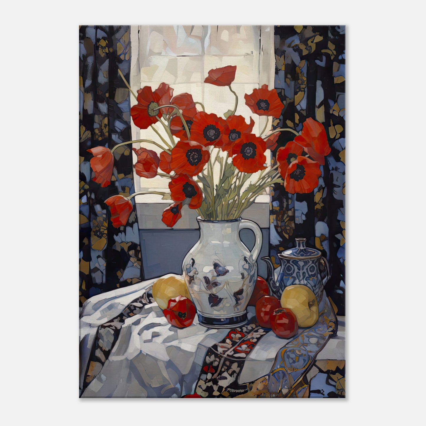 Patterns & Poppies I - Canvas