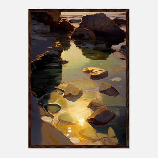 Shimmering Rockpool II - Wooden Framed Print