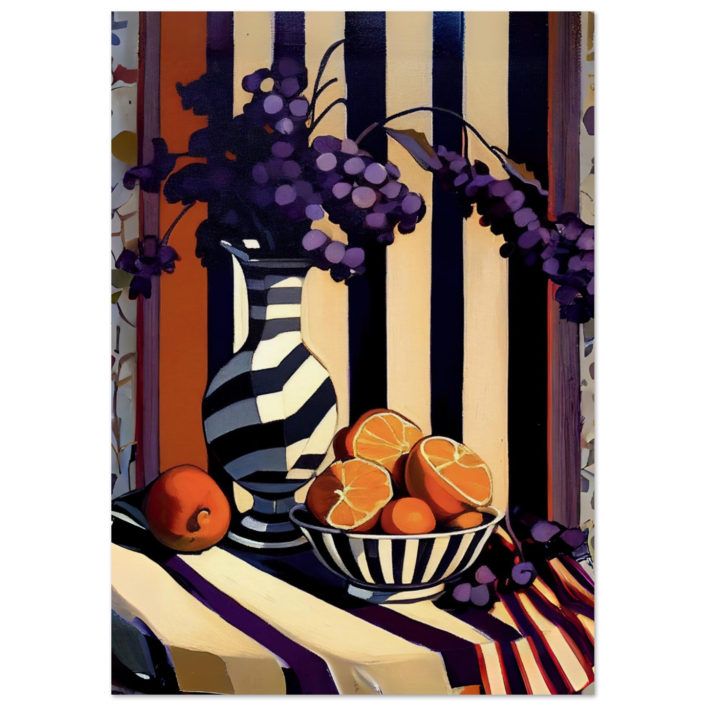 Bold Citrus Stripes - Unframed Print