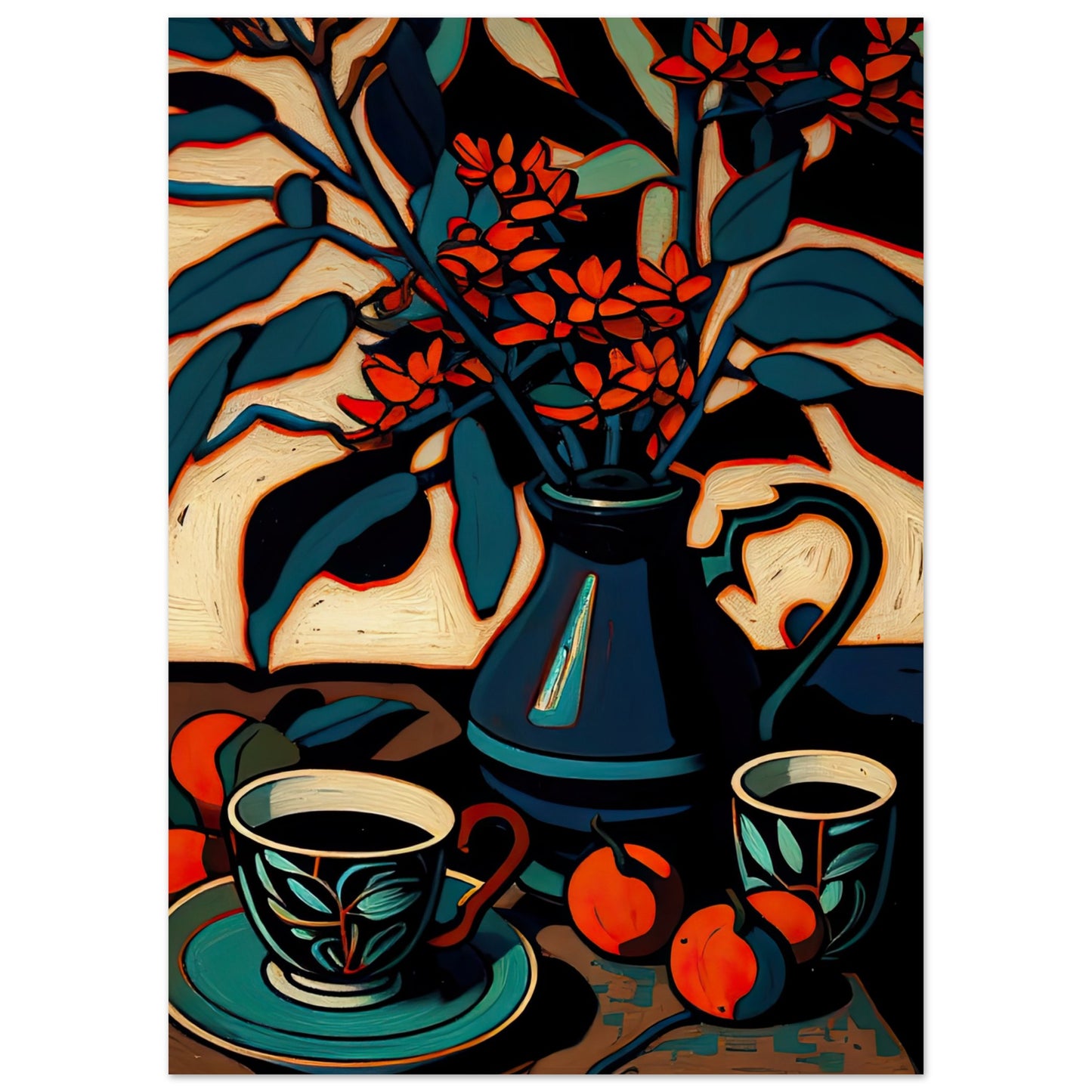 Coffee & Blooms - Unframed Print