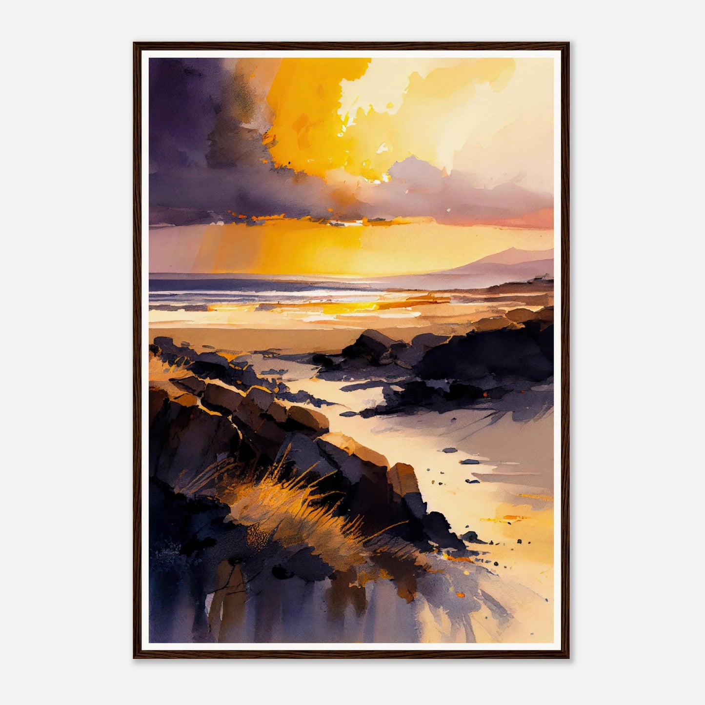 Traigh Mhor Sunset III - Wooden Framed Print