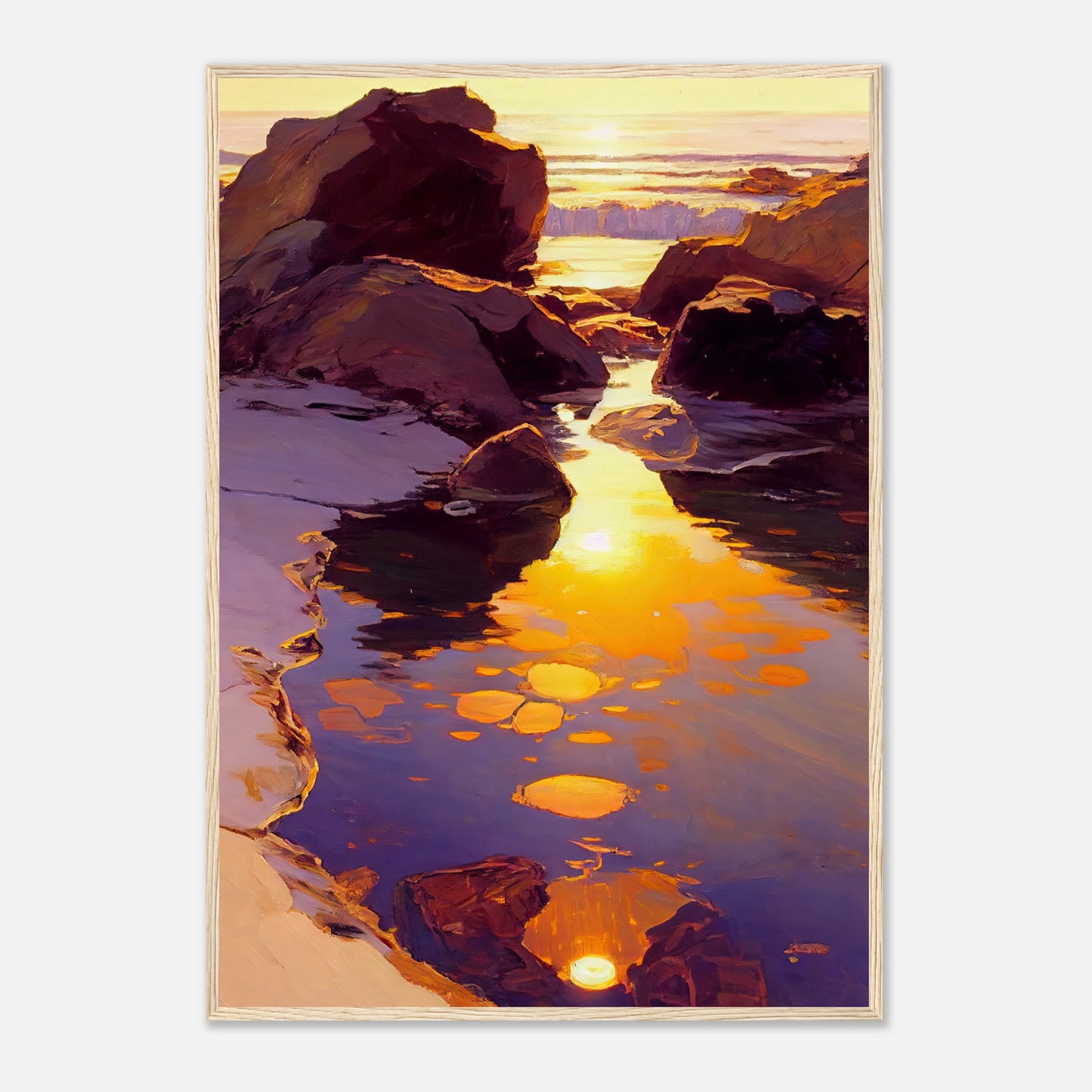 Shimmering Rockpool I - Wooden Framed Print