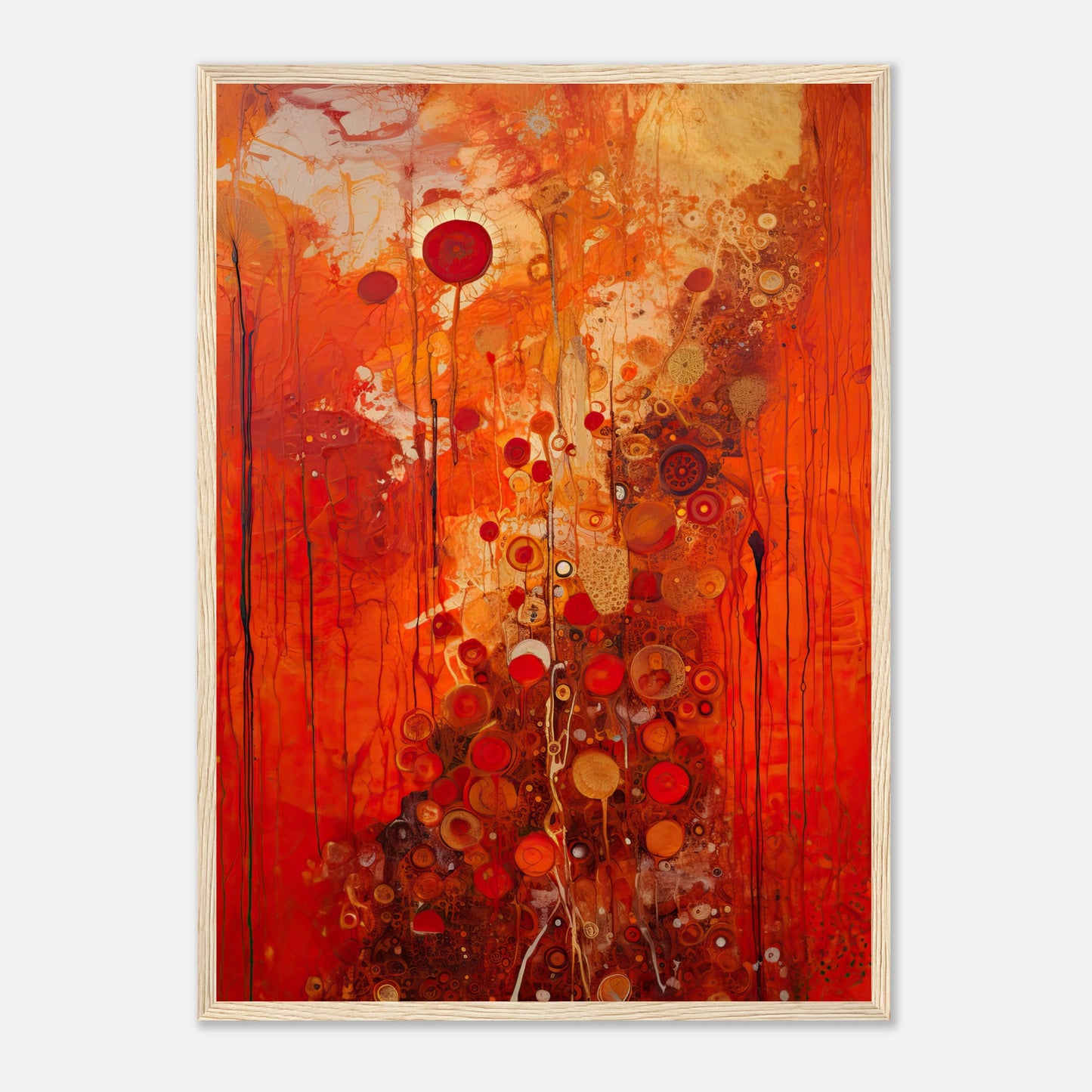 Scarlet Floral II - Wooden Framed Print