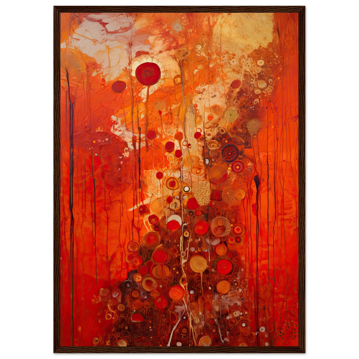 Scarlet Floral II - Wooden Framed Print