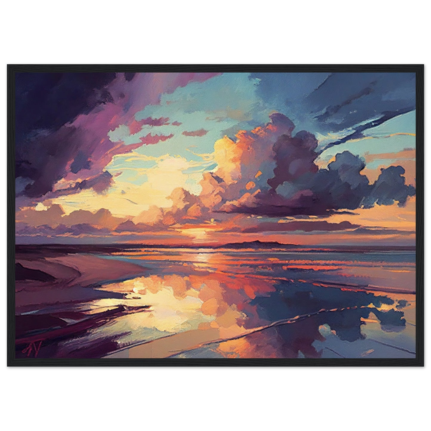 Amethyst Sunset II - Wooden Framed Print