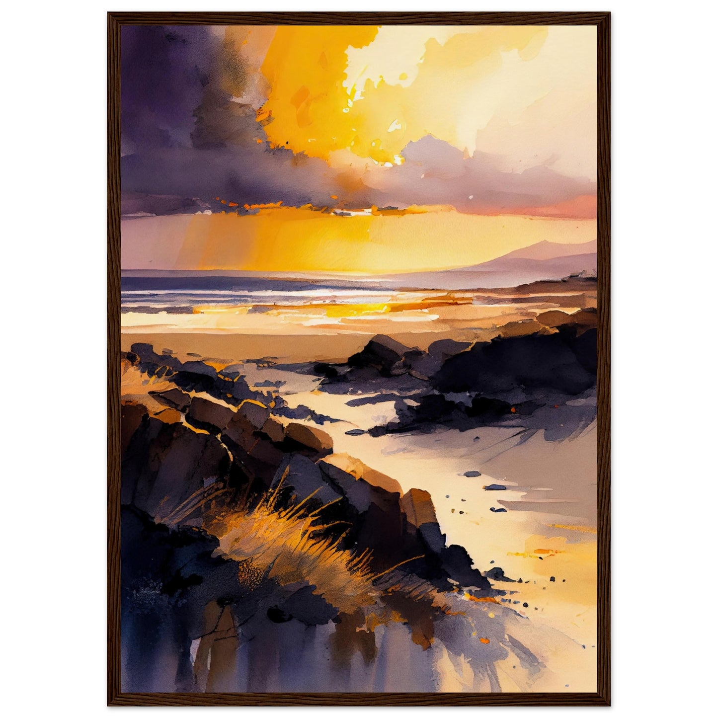 Traigh Mhor Sunset III - Wooden Framed Print