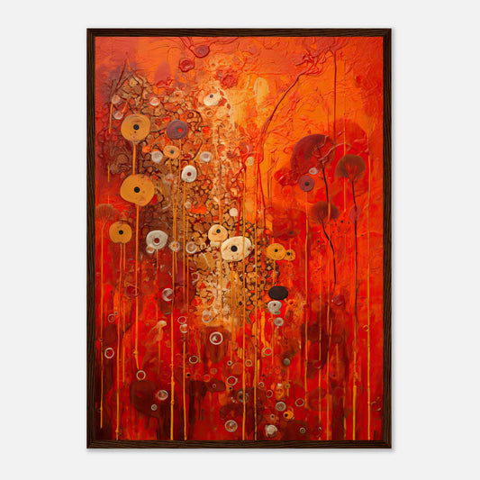 Scarlet Floral I - Wooden Framed Print