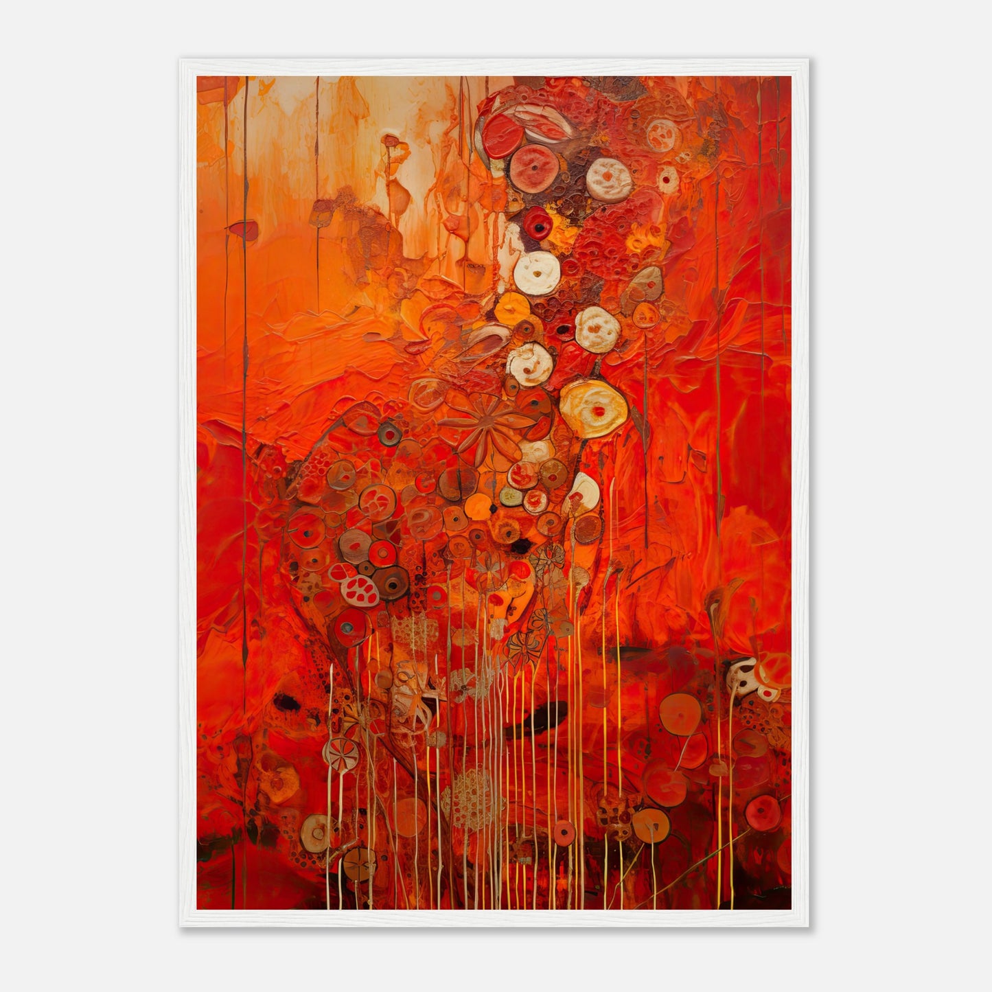 Scarlet Floral III - Wooden Framed Print