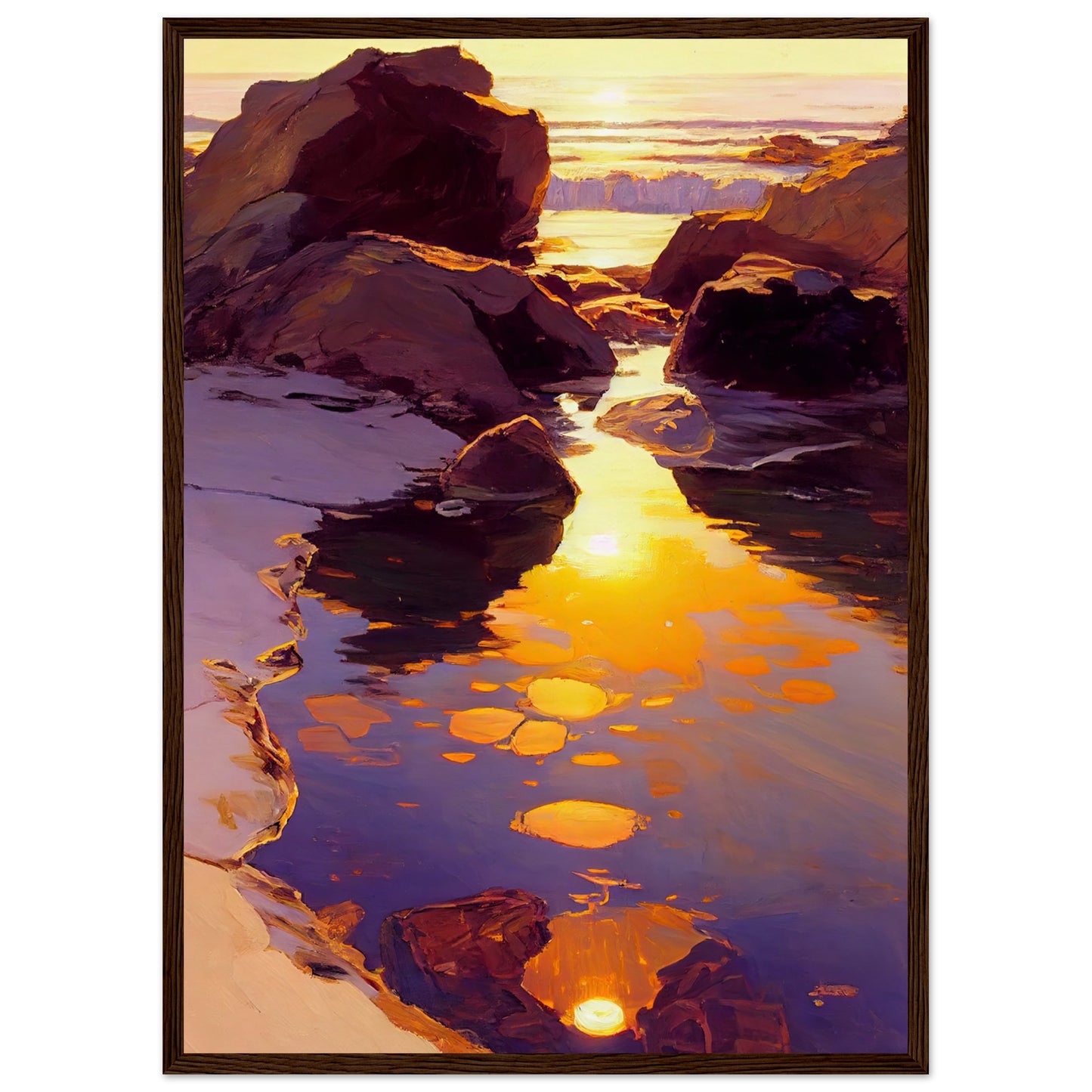 Shimmering Rockpool I - Wooden Framed Print