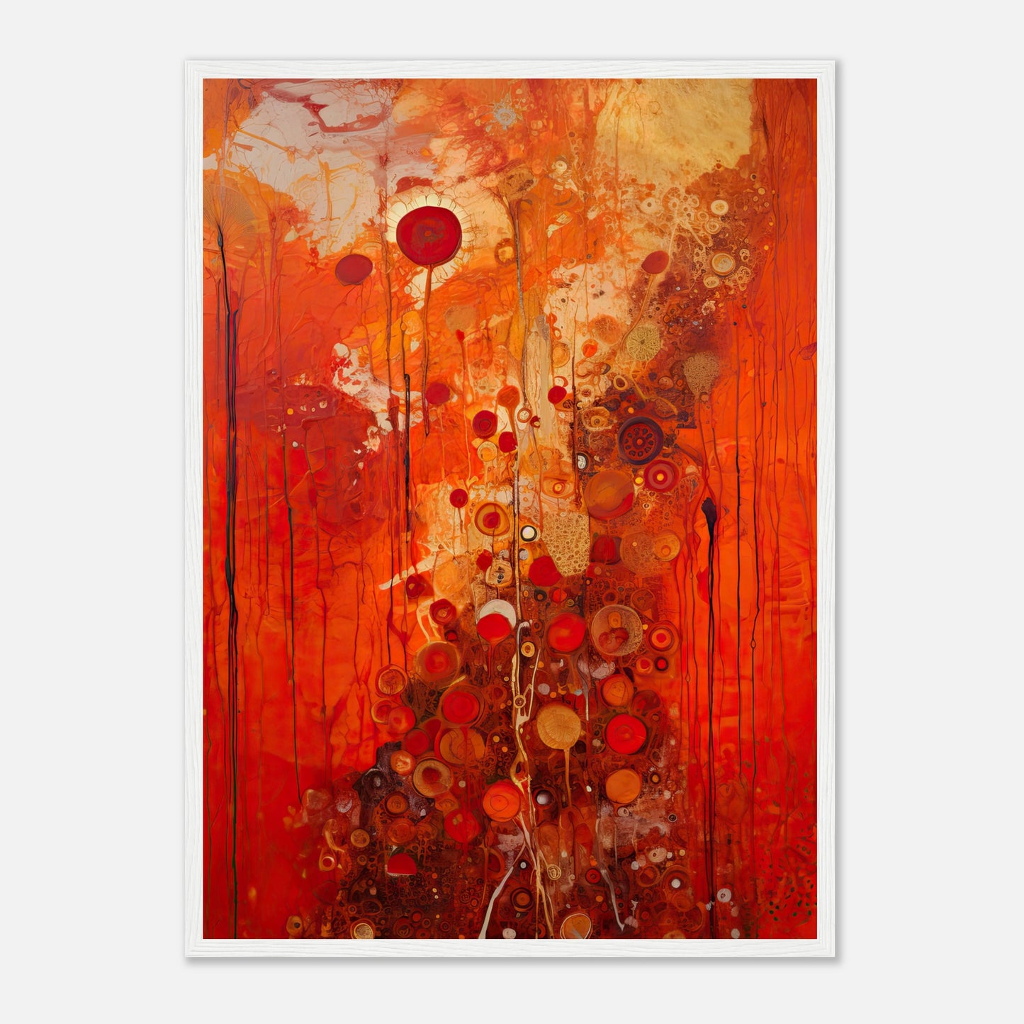Scarlet Floral II - Wooden Framed Print