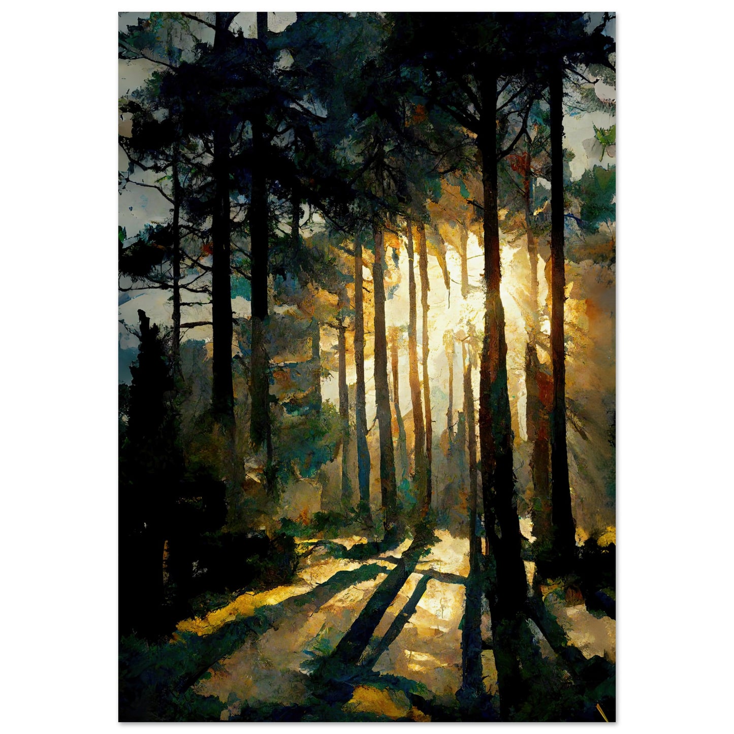 Pine Forest Sunrise I - Unframed Print
