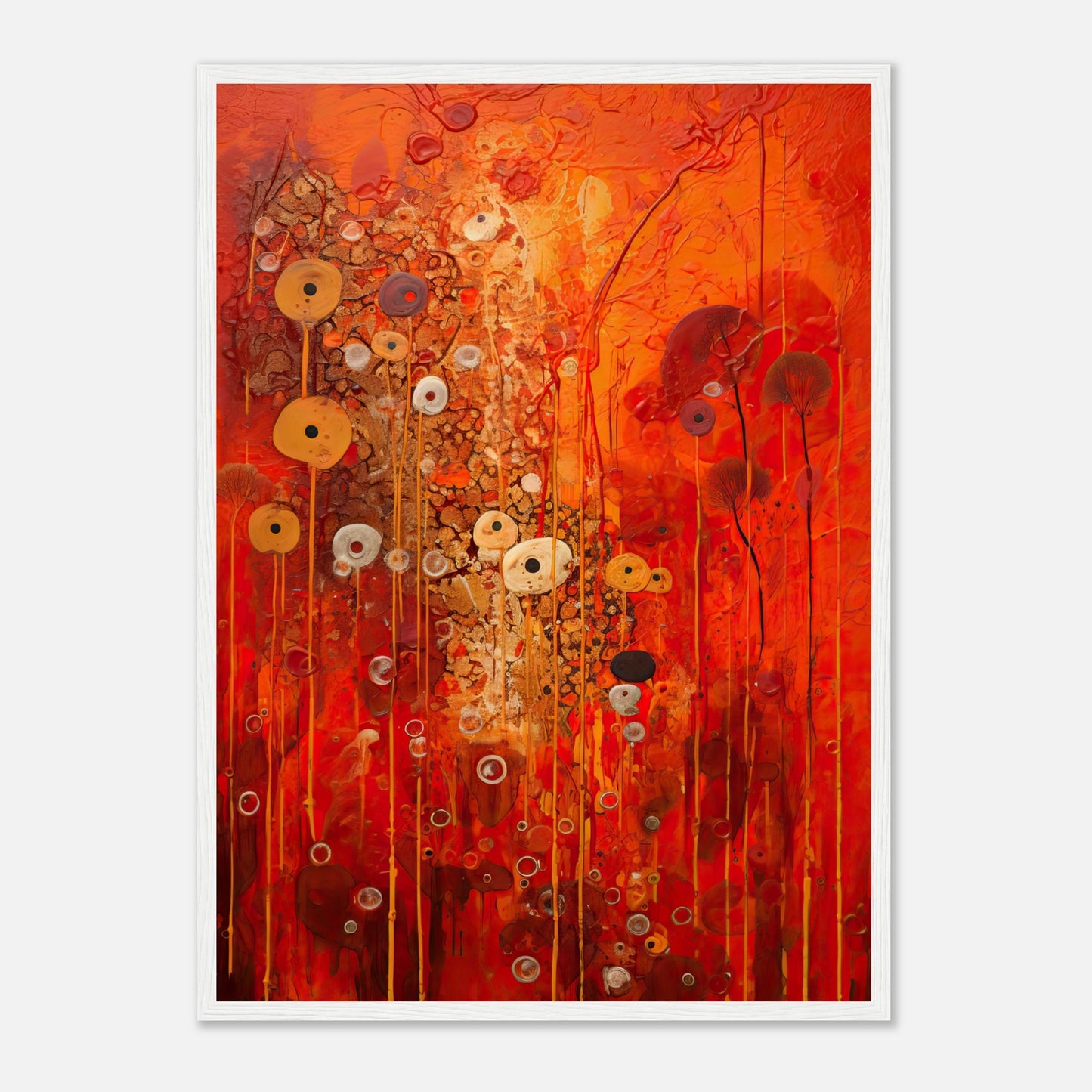 Scarlet Floral I - Wooden Framed Print