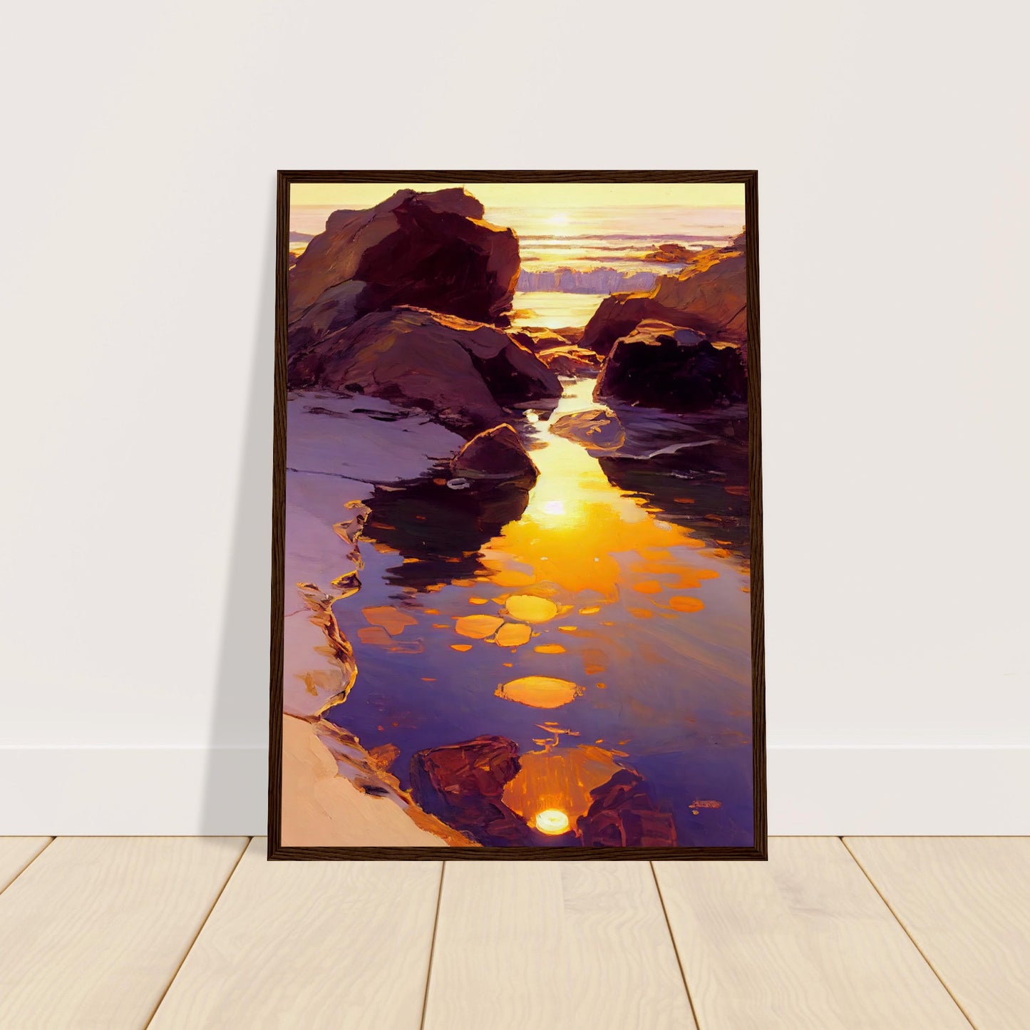 Shimmering Rockpool I - Wooden Framed Print
