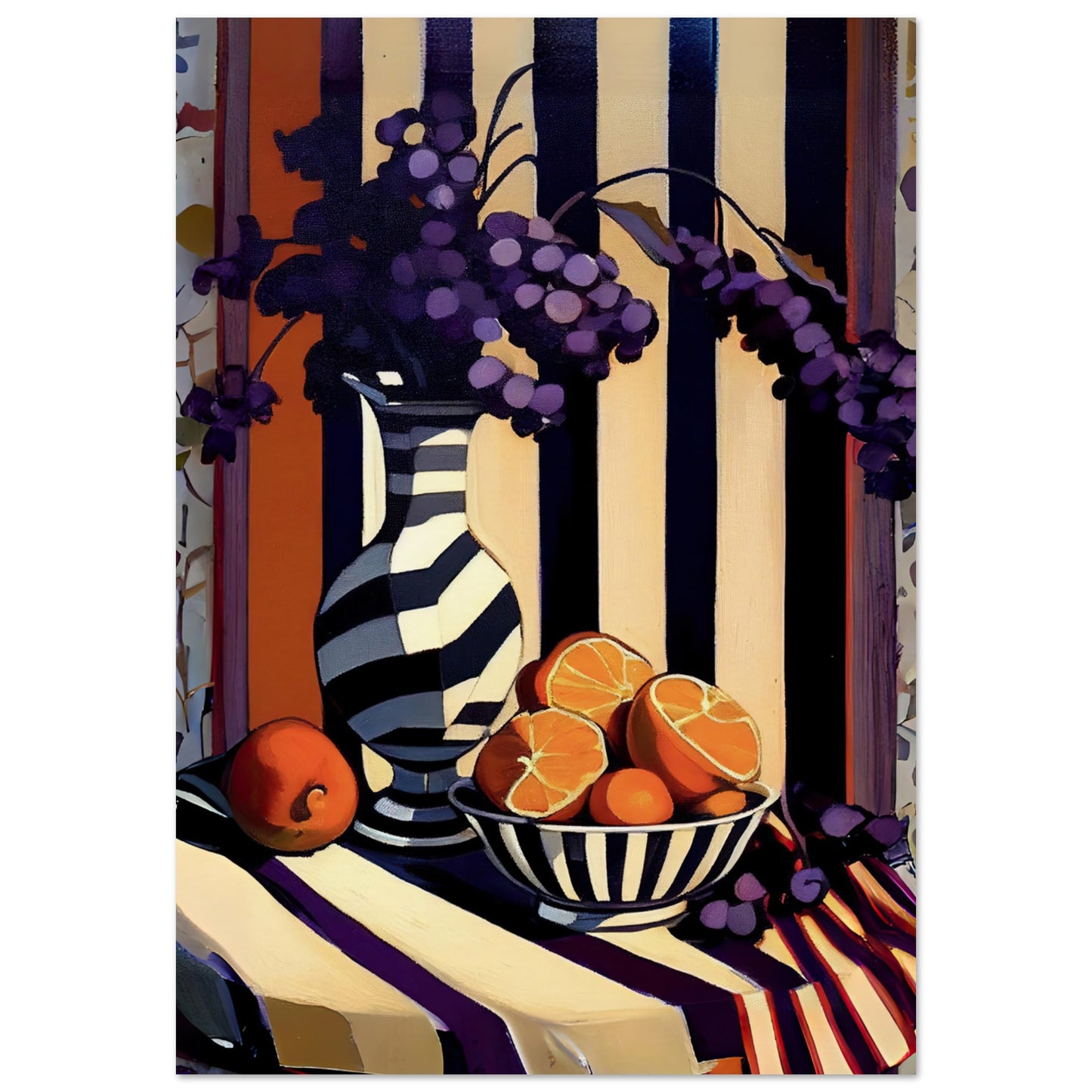 Bold Citrus Stripes - Unframed Print