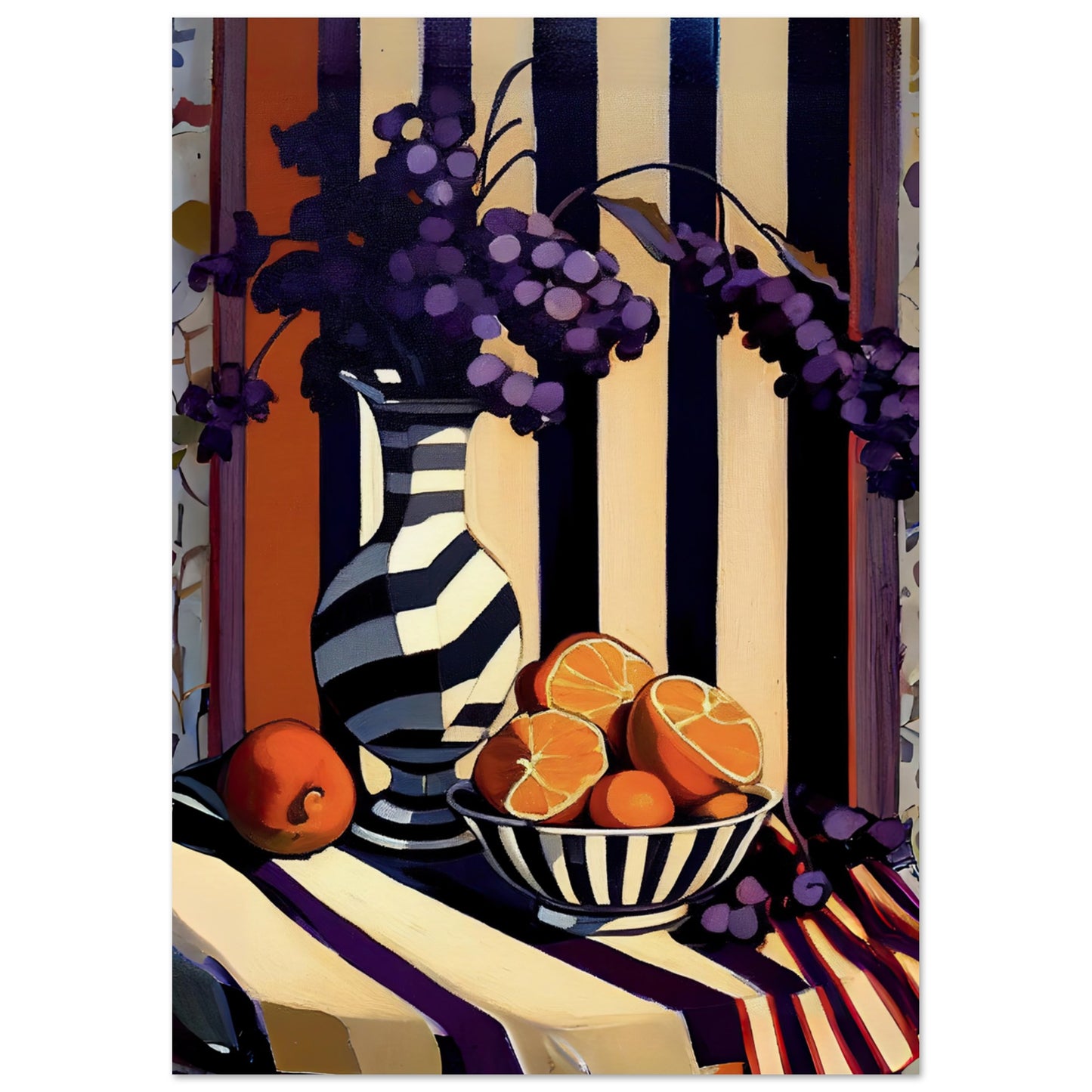 Bold Citrus Stripes - Unframed Print