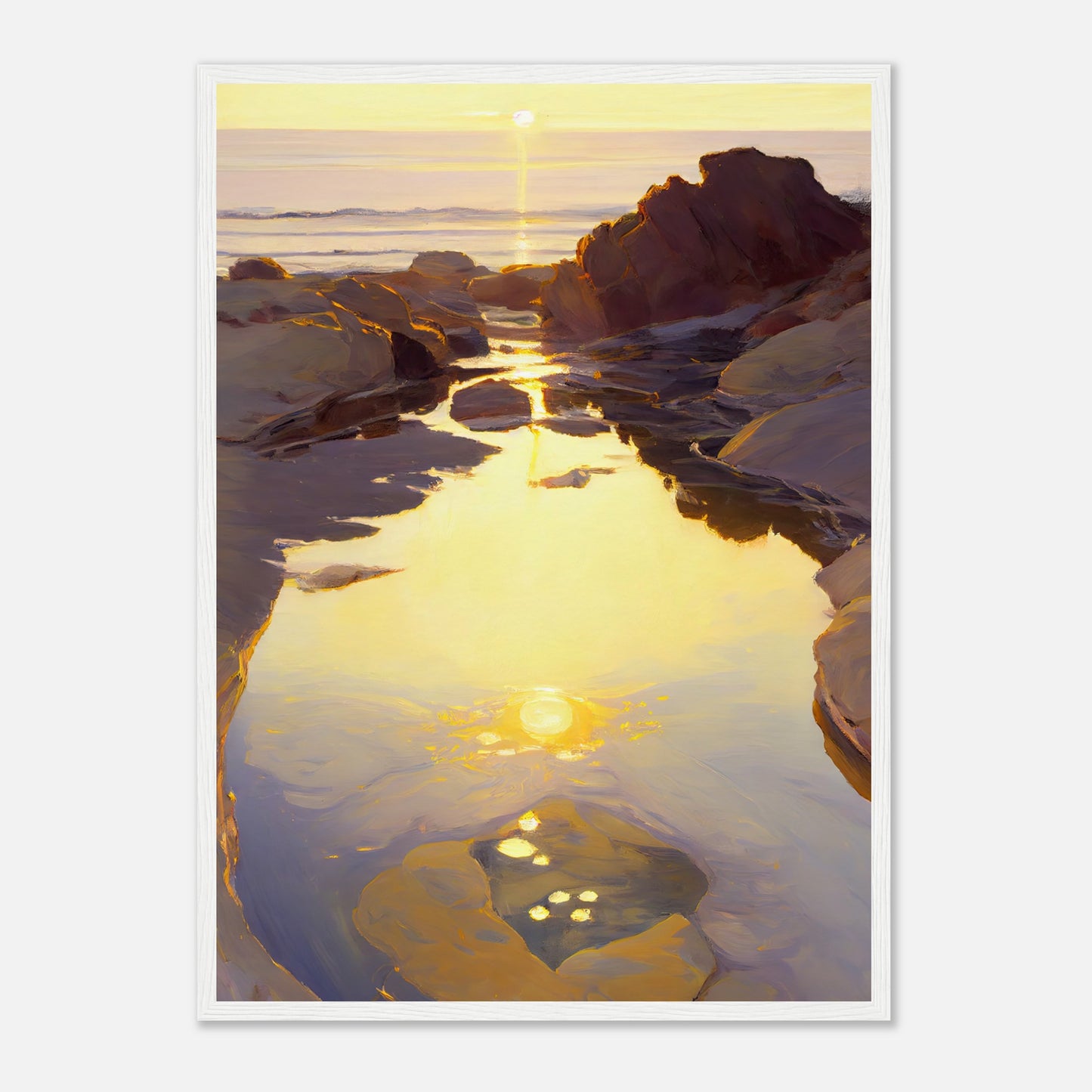 Shimmering Rockpool III - Wooden Framed Print