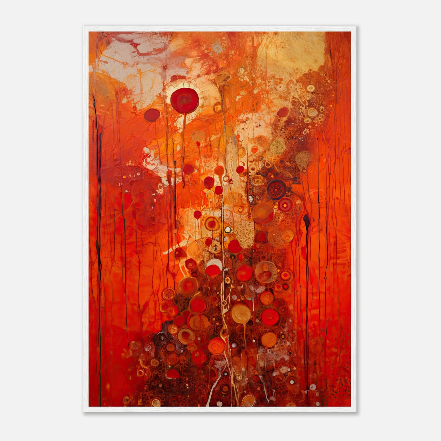 Scarlet Floral II - Wooden Framed Print