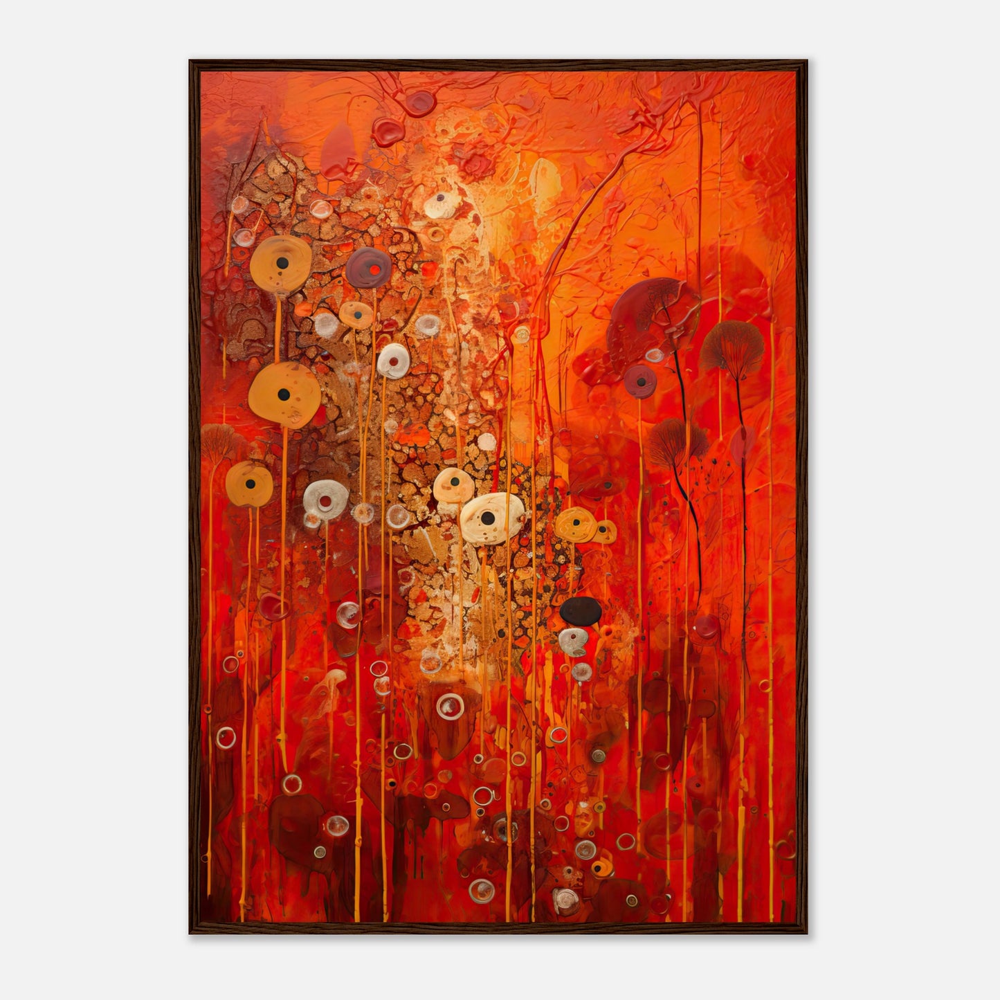 Scarlet Floral I - Wooden Framed Print