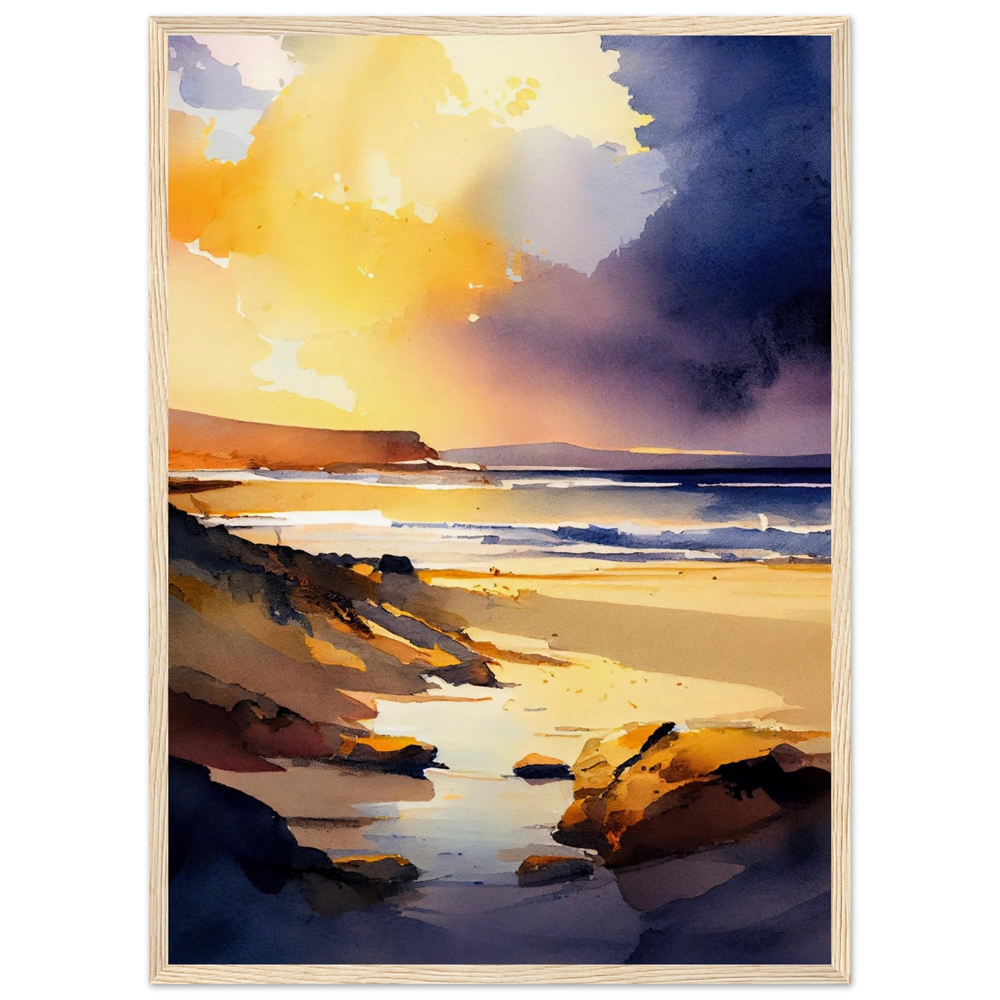 Traigh Mhor Sunset IV - Wooden Framed Print
