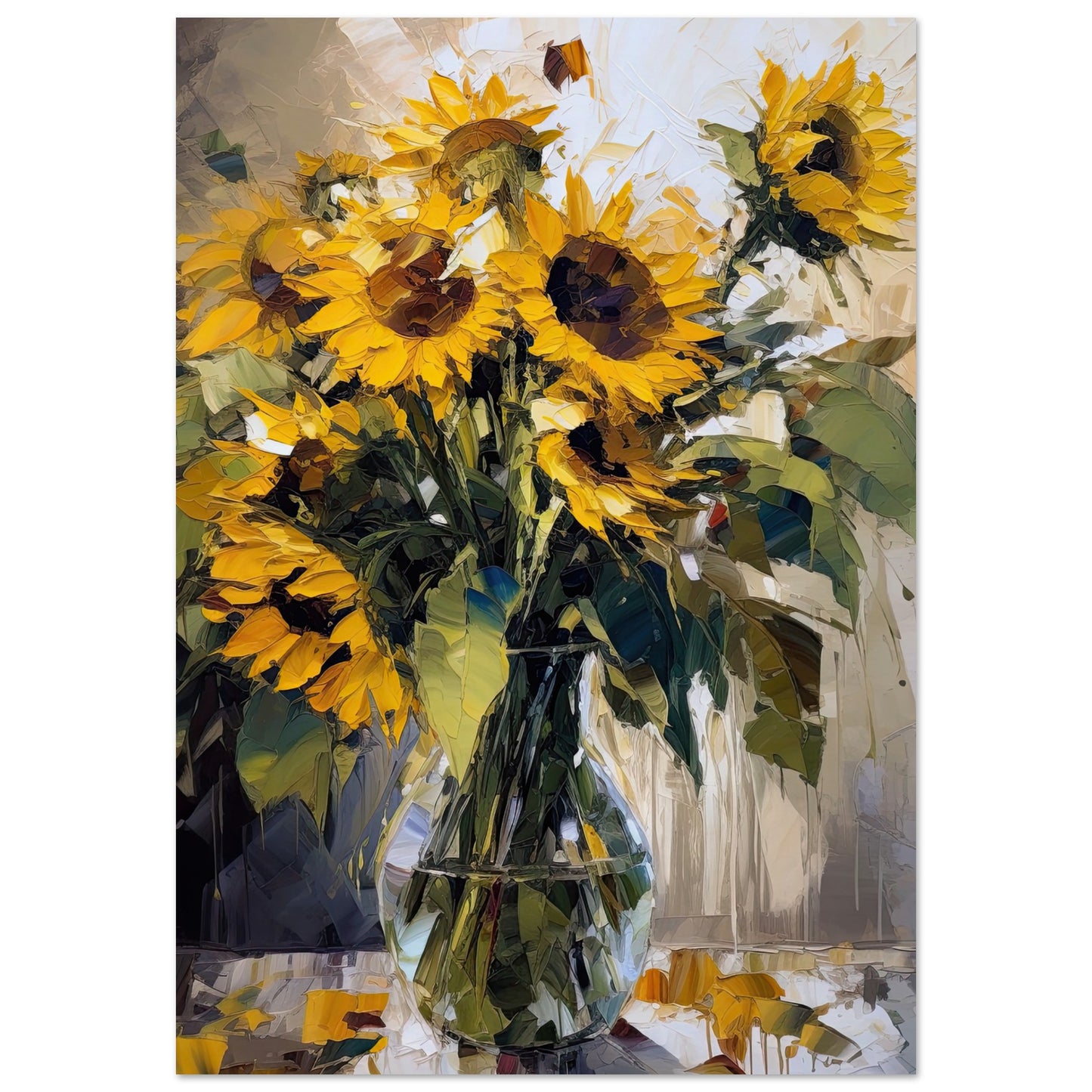 Expressive Sunflowers I - Unframed Print