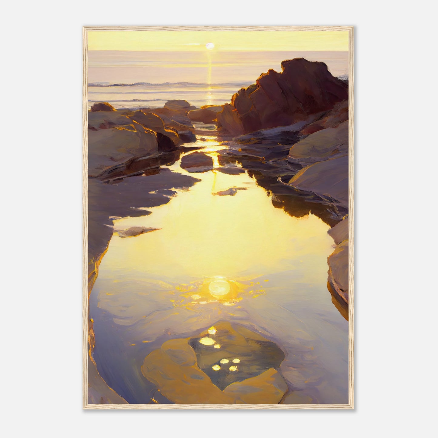 Shimmering Rockpool III - Wooden Framed Print