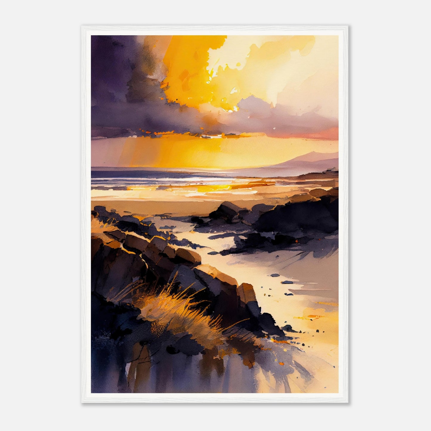 Traigh Mhor Sunset III - Wooden Framed Print