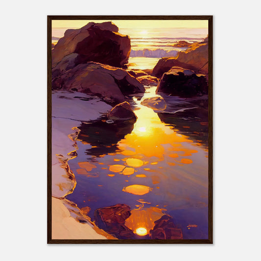 Shimmering Rockpool I - Wooden Framed Print