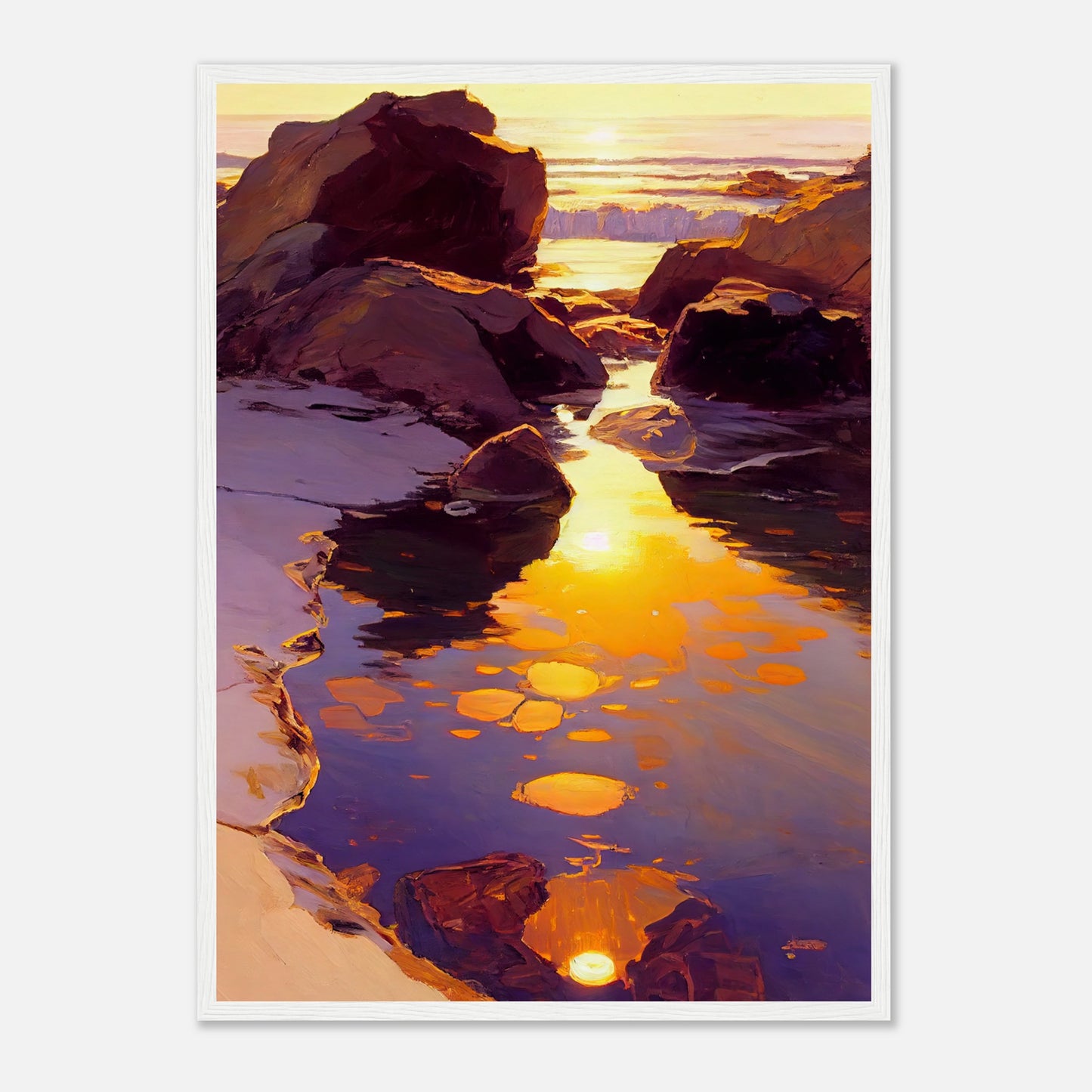 Shimmering Rockpool I - Wooden Framed Print