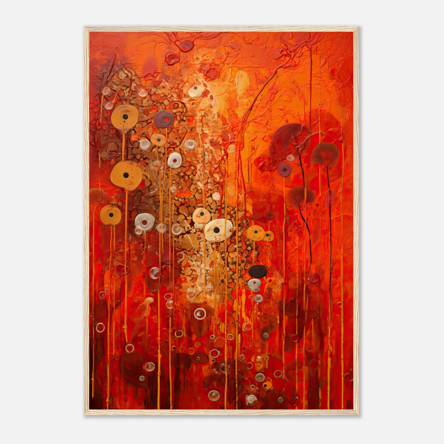 Scarlet Floral I - Wooden Framed Print