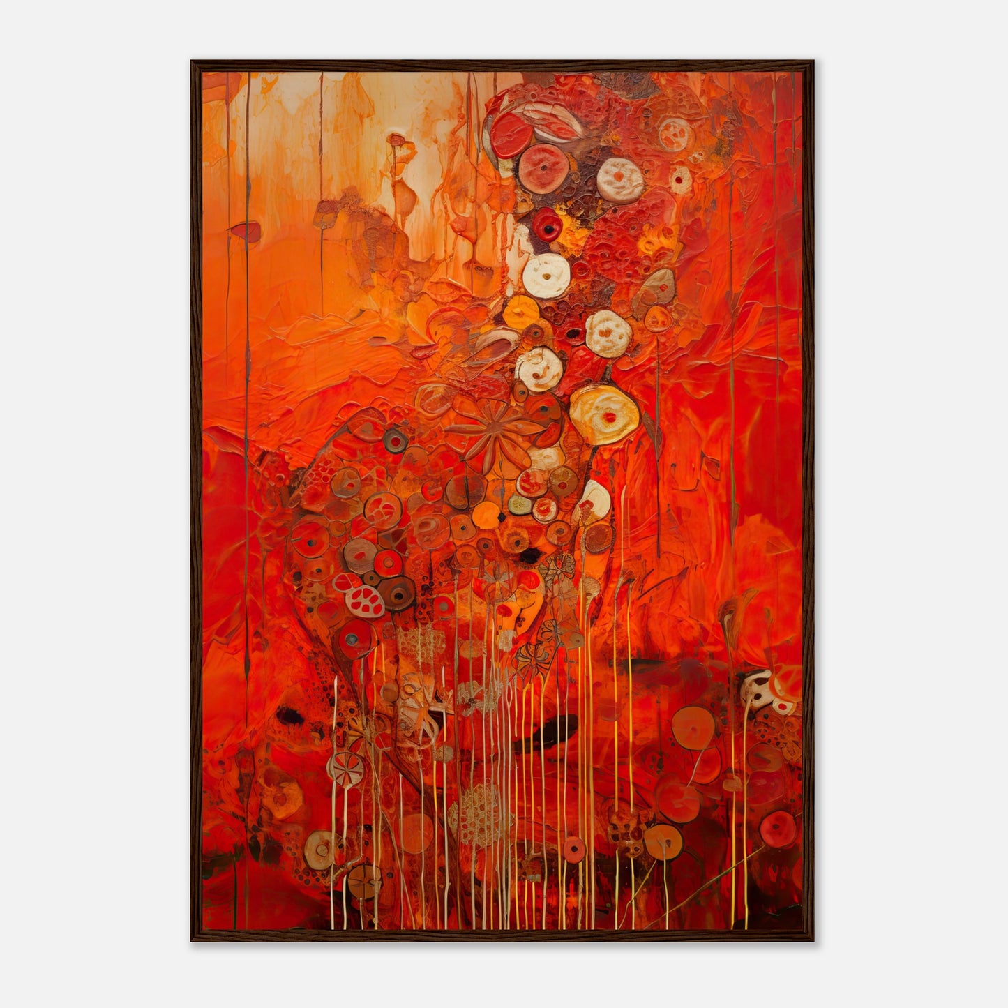 Scarlet Floral III - Wooden Framed Print