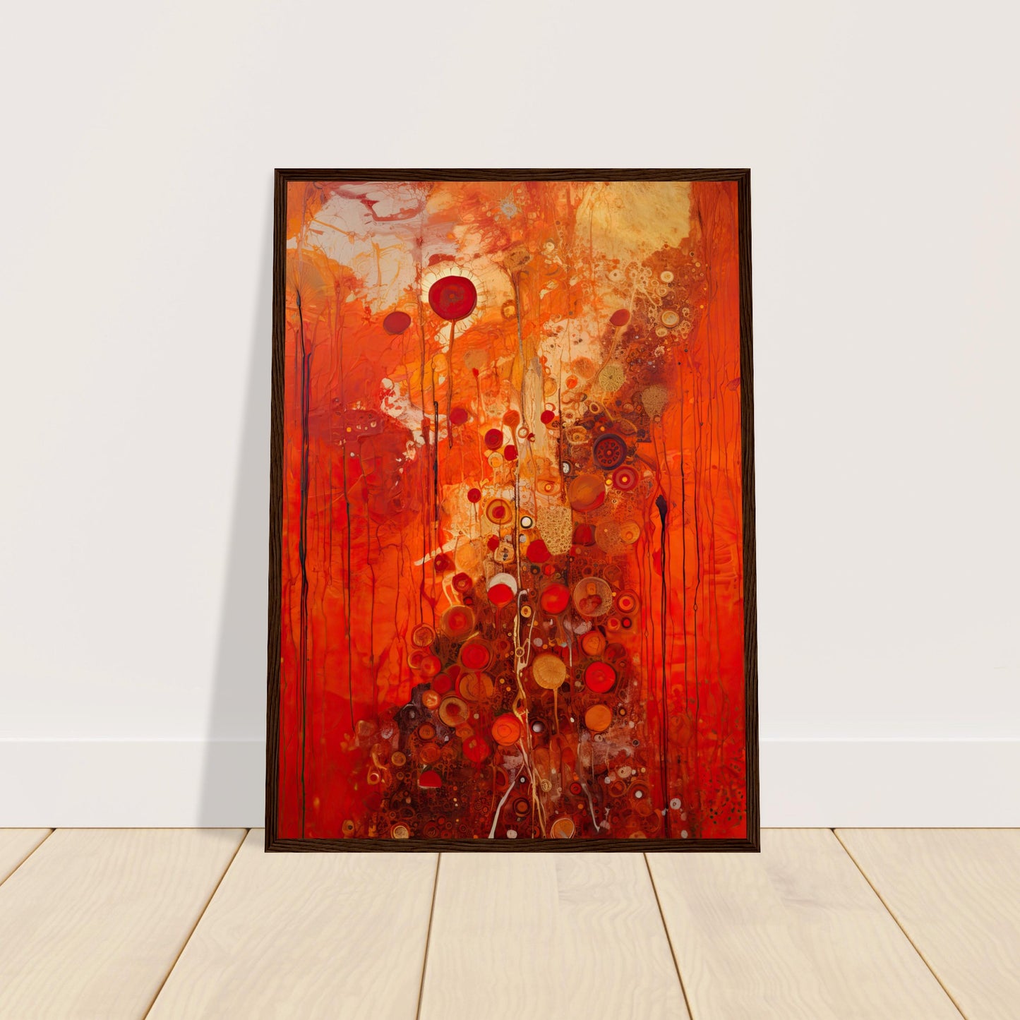 Scarlet Floral II - Wooden Framed Print