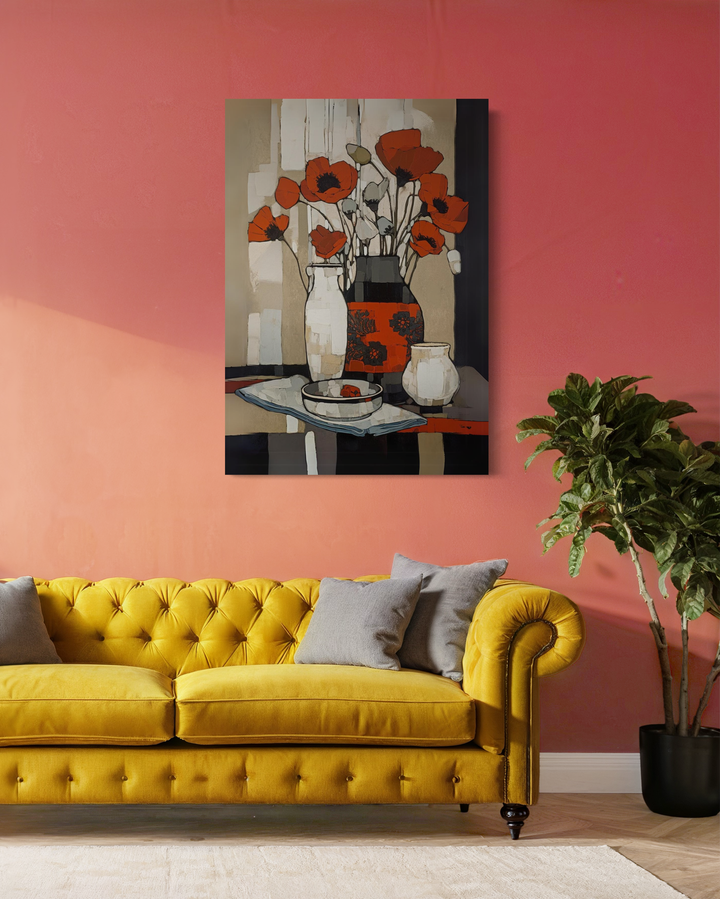 Painterly Poppies III - Canvas Wall Art