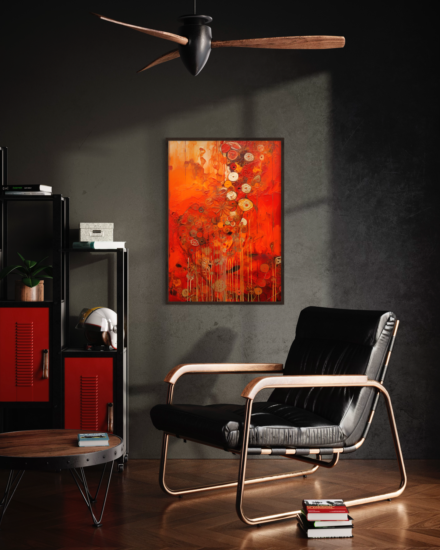 Scarlet Floral III - Wooden Framed Print