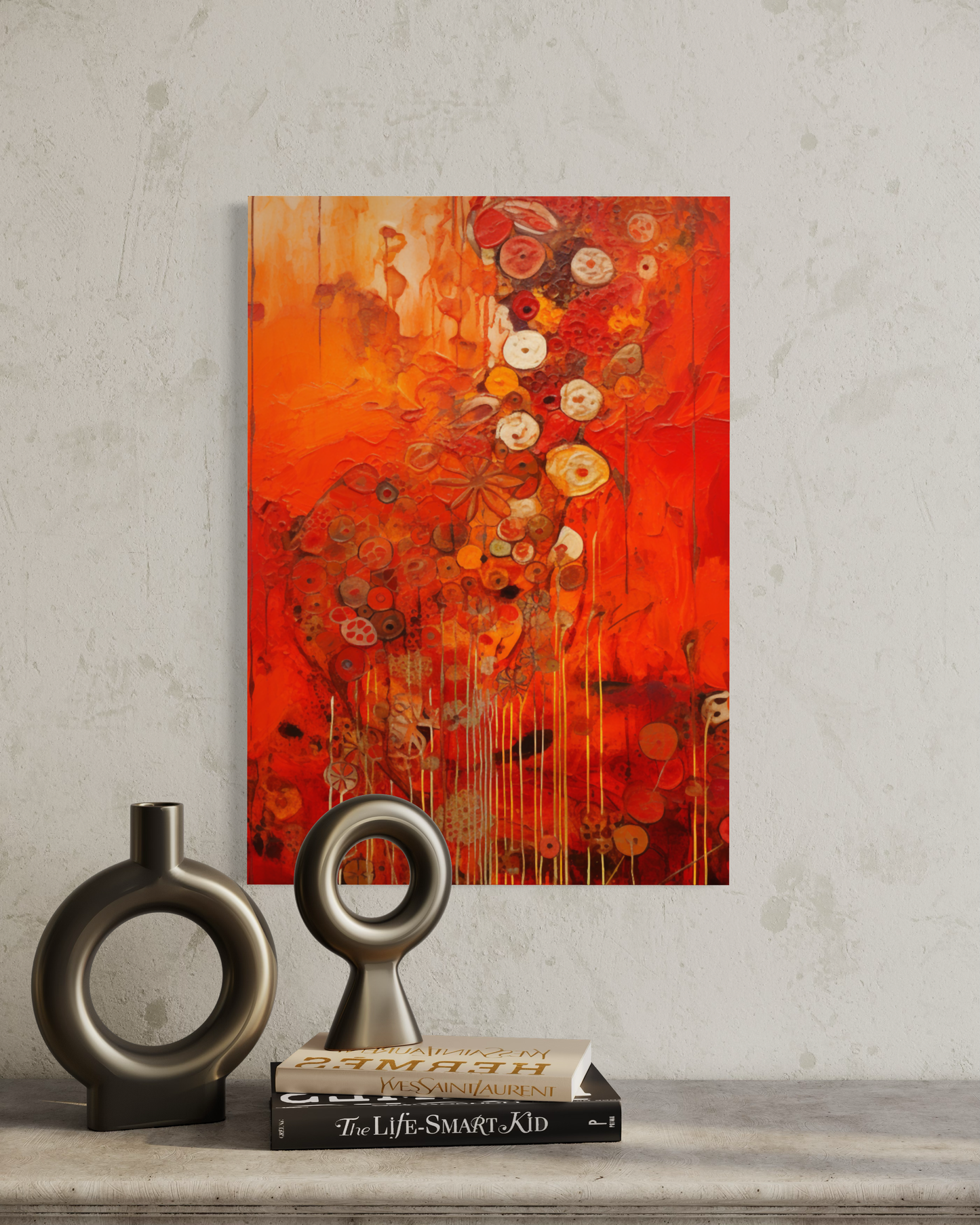 Scarlet Floral III - Canvas