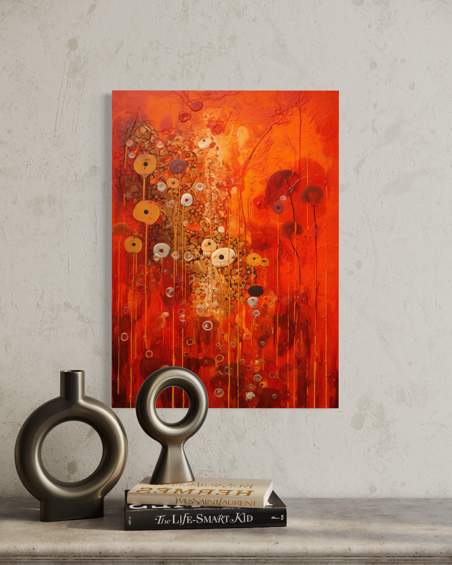 Scarlet Floral I - Canvas
