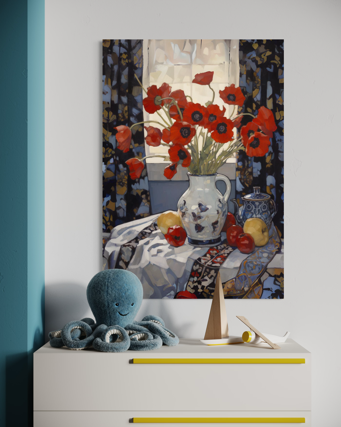 Patterns & Poppies I - Canvas