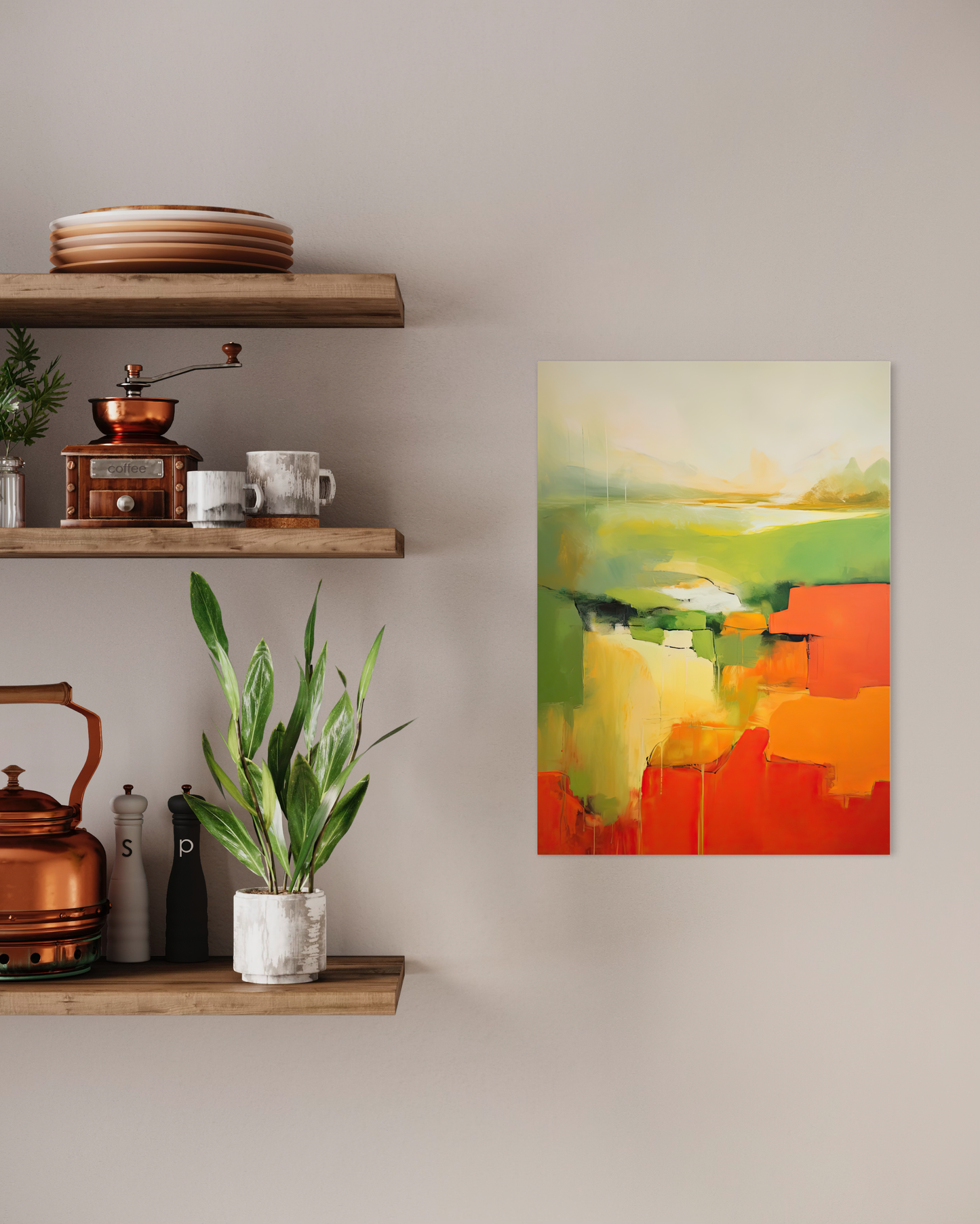 Red Earth, Emerald Dawn III - Canvas