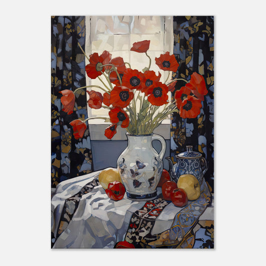 Patterns & Poppies I - Canvas