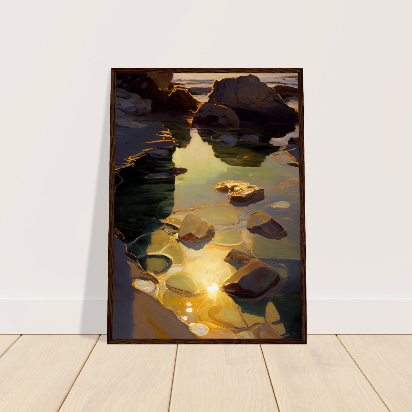 Shimmering Rockpool II - Wooden Framed Print
