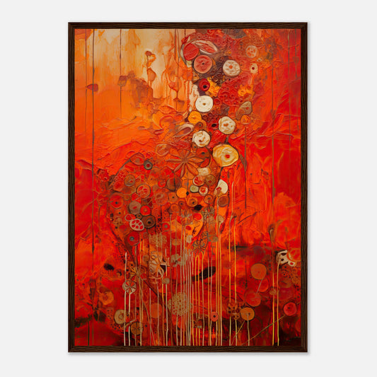 Scarlet Floral III - Wooden Framed Print