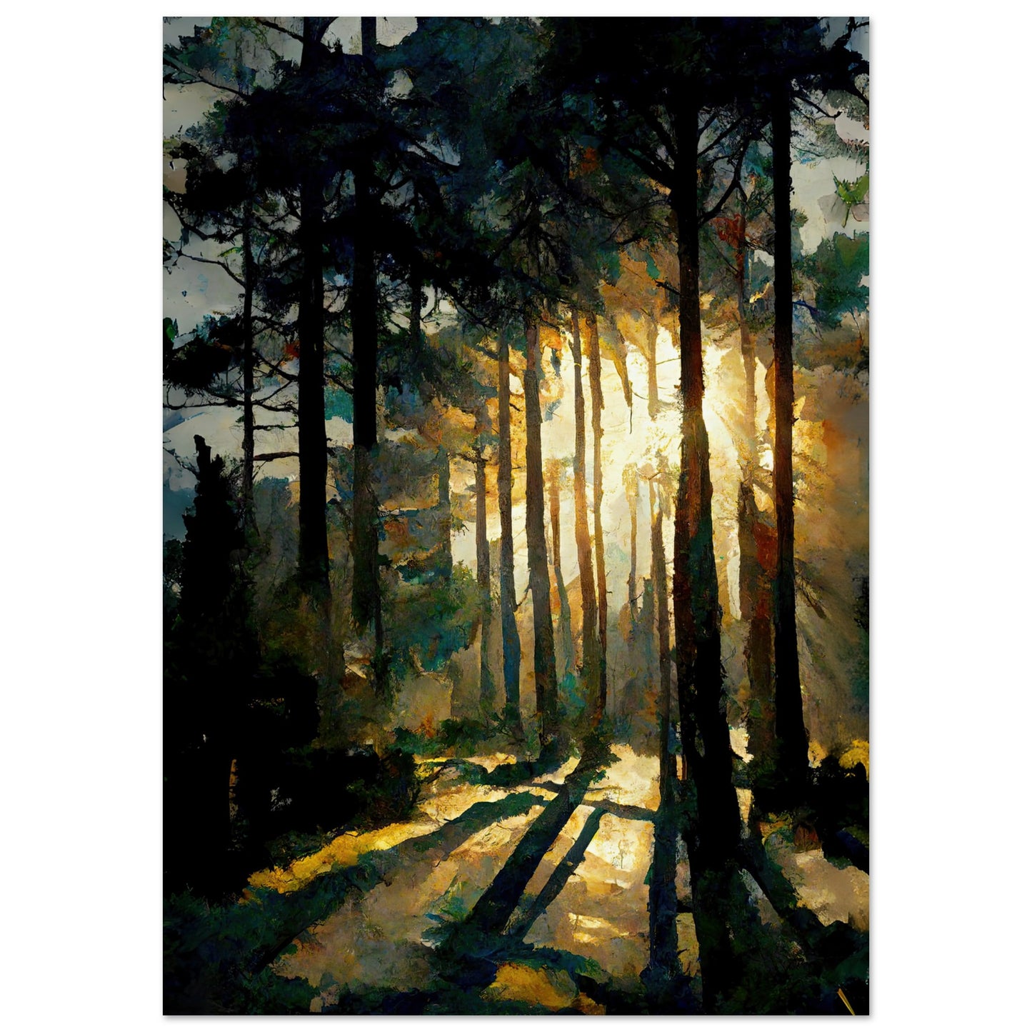 Pine Forest Sunrise I - Unframed Print