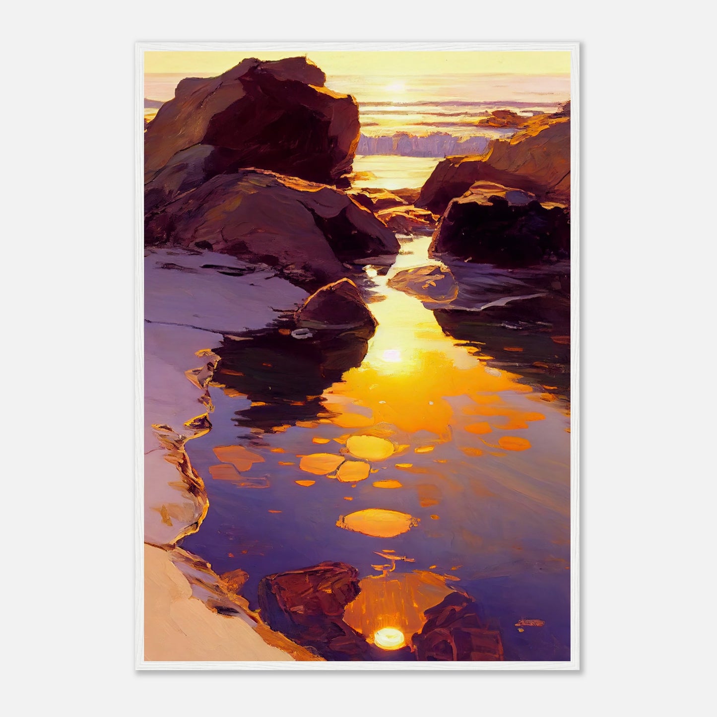 Shimmering Rockpool I - Wooden Framed Print