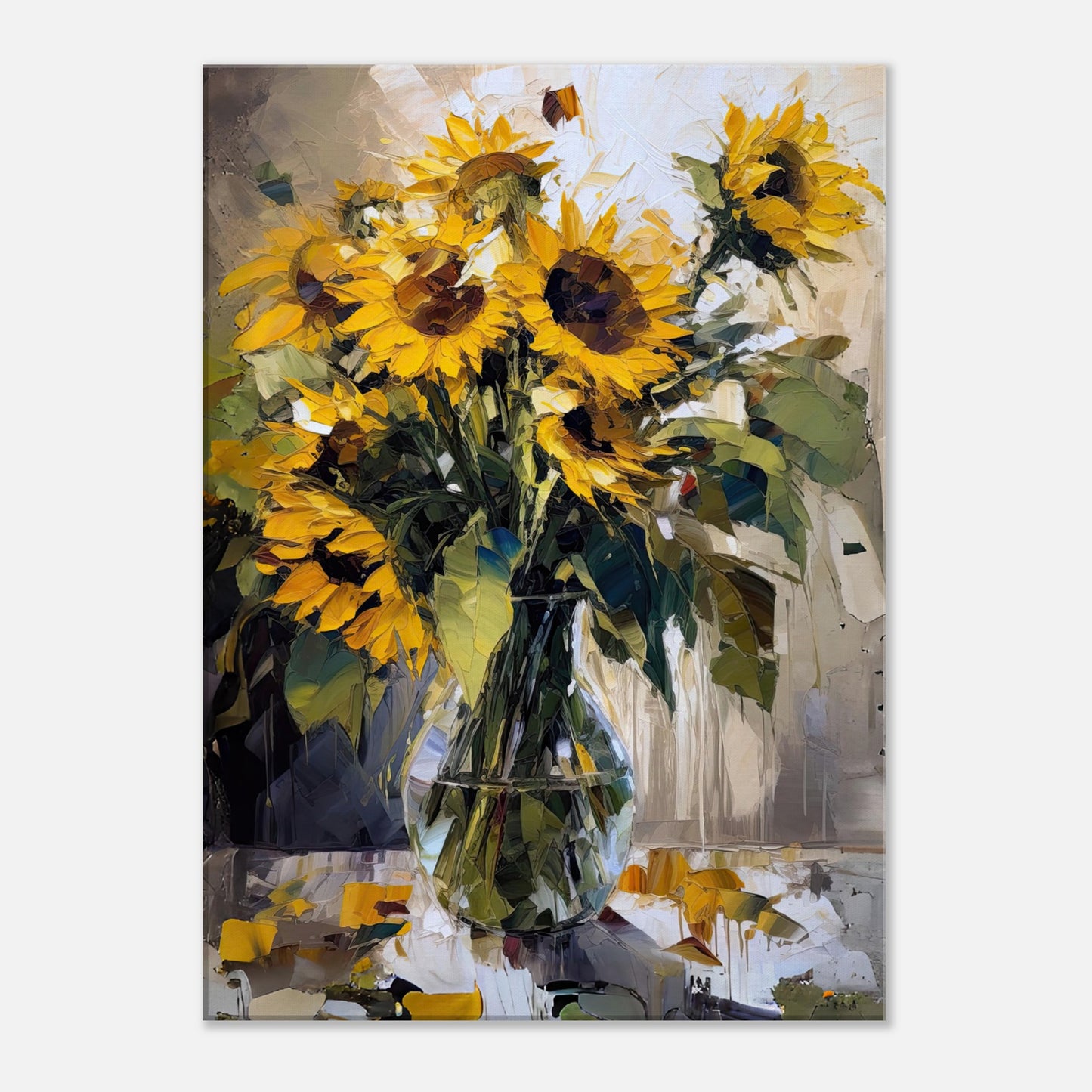 Expressive Sunflowers I - Canvas