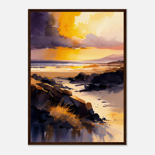 Traigh Mhor Sunset III - Wooden Framed Print